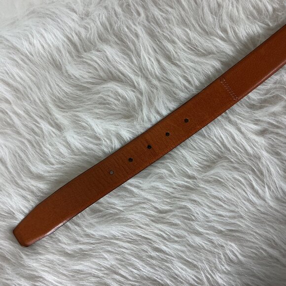 Michael Toschi Brown Leather Belt Black Perforated Rubber Section 42 - Picture 6 of 9